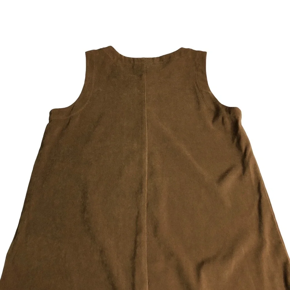 Vintage 90s Y2K Real Comfort Maxi Dress Jumper 8 Brown Sleeveless Tank Lagenlook - Picture 12 of 16